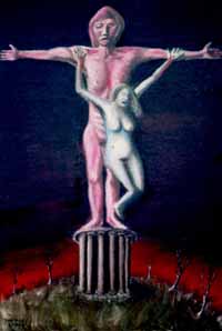 Woman Crucified on Man (7k)