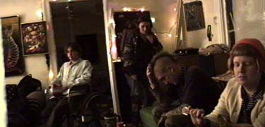 Matthew Hart, Jatasya, Morgan Anarchy and Deya in Kappa Mutha Fucka's living room tonight.